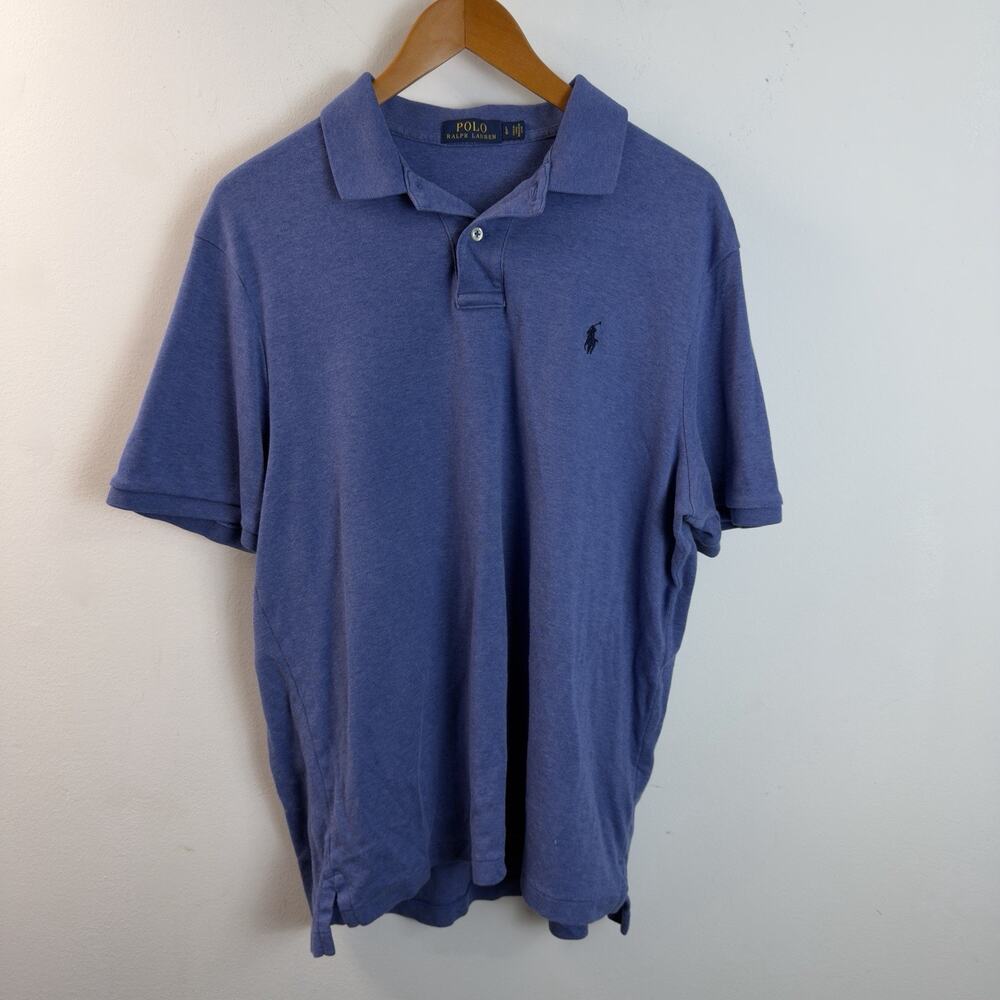 Men's POLO Ralph Lauren Blue Short Sleeve Polo Shirt Size Large Classic Fit